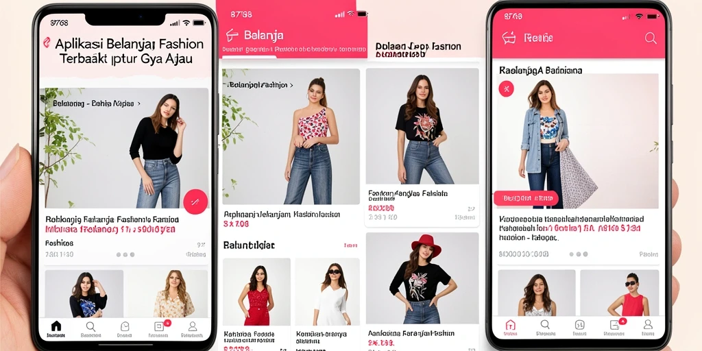 Tampilan antarmuka aplikasi Fashion 8768 yang menarik dan modern.