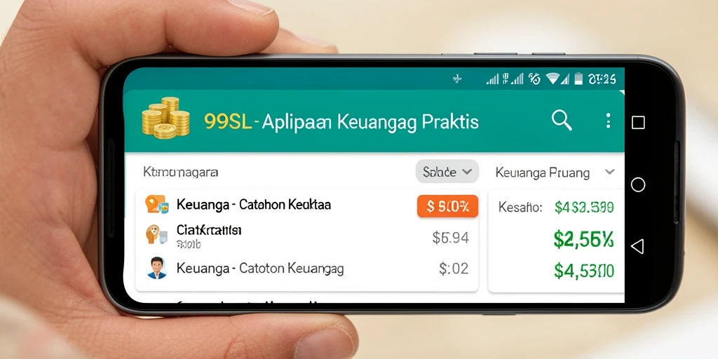 Screenshot antarmuka aplikasi Catatan Keuangan 99SL yang menarik dan fungsional.