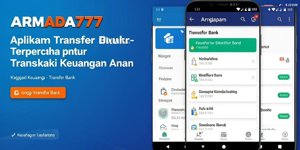 Antarmuka intuitif ARMADA777 untuk transfer bank dengan mudah.