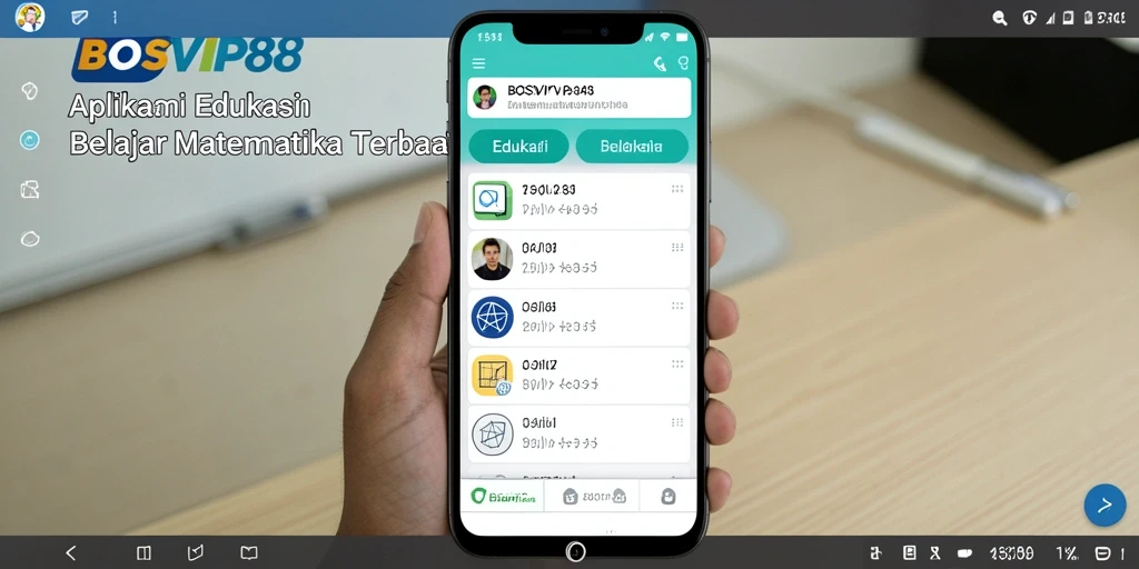 Screenshot antarmuka BOSVIP88 saat belajar matematika interaktif.