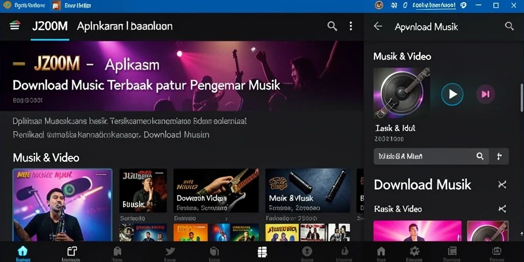 Antarmuka J200M yang sederhana dan fungsional untuk Download Musik.