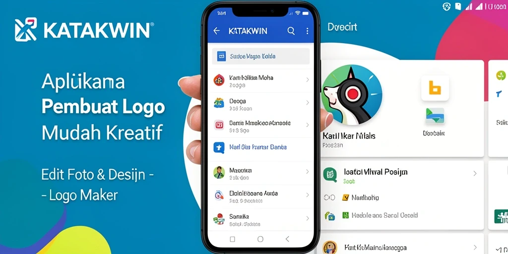 Antarmuka pengguna KATAKWIN dengan fitur Logo Maker yang intuitif.