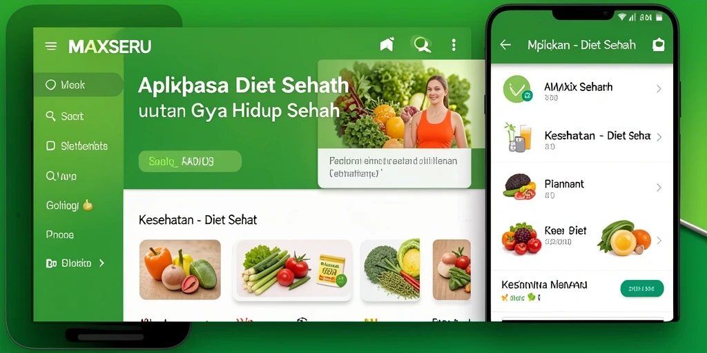 Tampilan antarmuka pengguna MAXSERU saat merencanakan diet sehat.