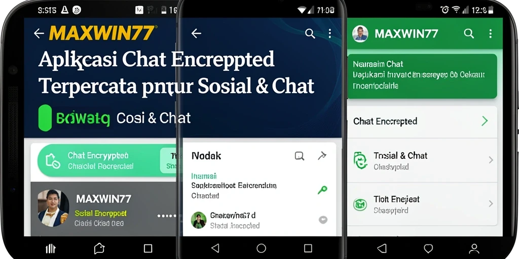 Tampilan antarmuka utama MAXWIN77 dengan fitur Chat Encrypted.