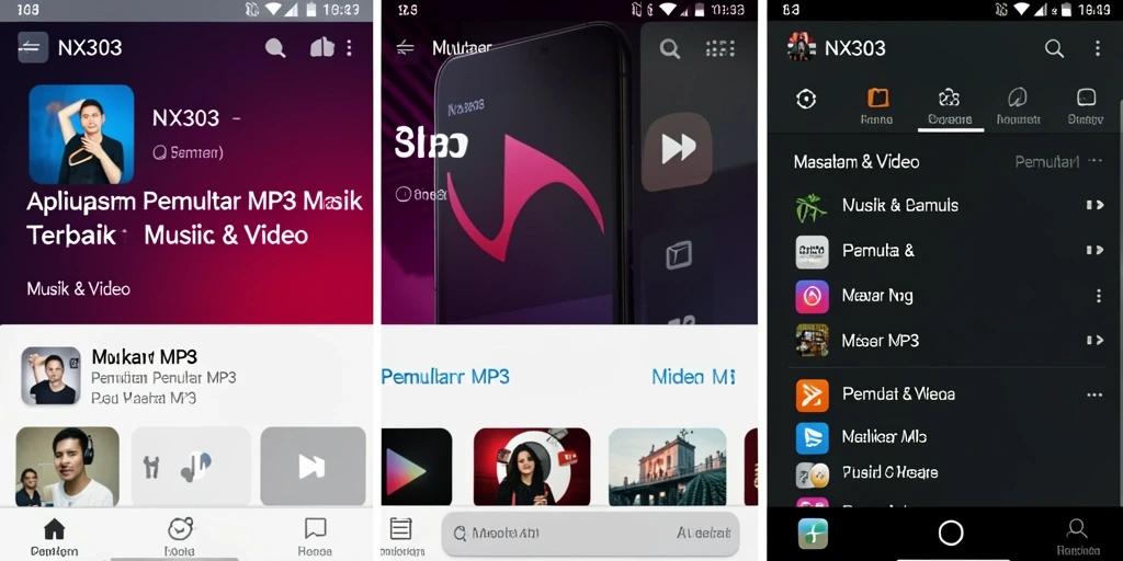 Tampilan antarmuka aplikasi NX303 yang intuitif dan modern.