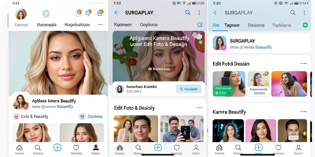 Antarmuka aplikasi SURGAPLAY untuk edit foto yang mudah digunakan.